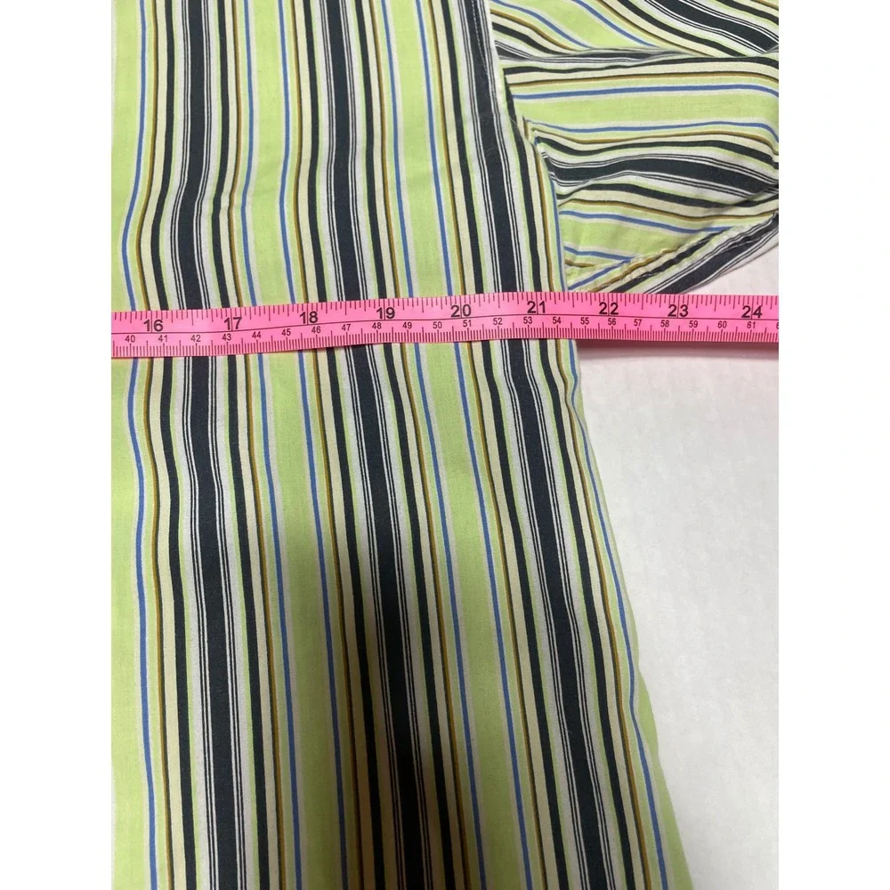 Y Chrome Men's Striped Button Down‎ Shirt Long Sleeve Size L
